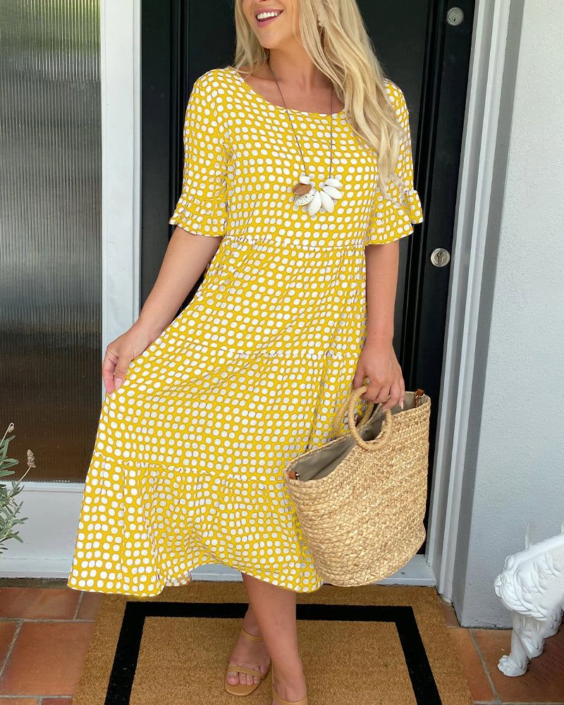 Leslie™ Polka-Dot Midi Dress