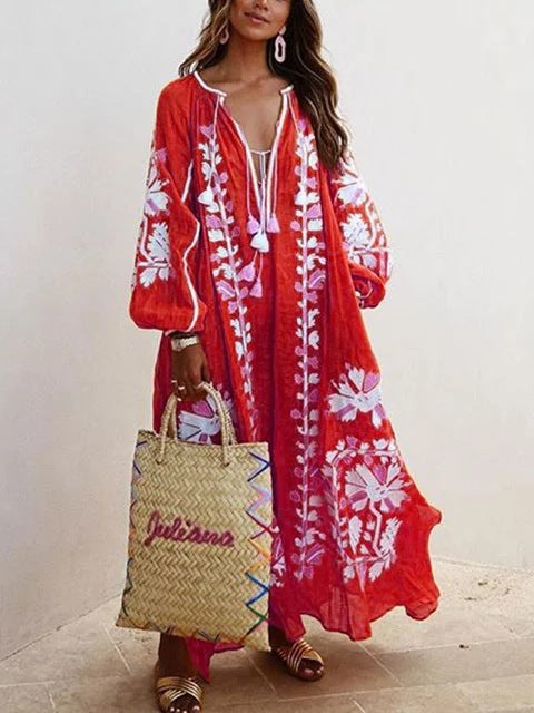 Sienna™ | Boho Embroidered Maxi Kaftan