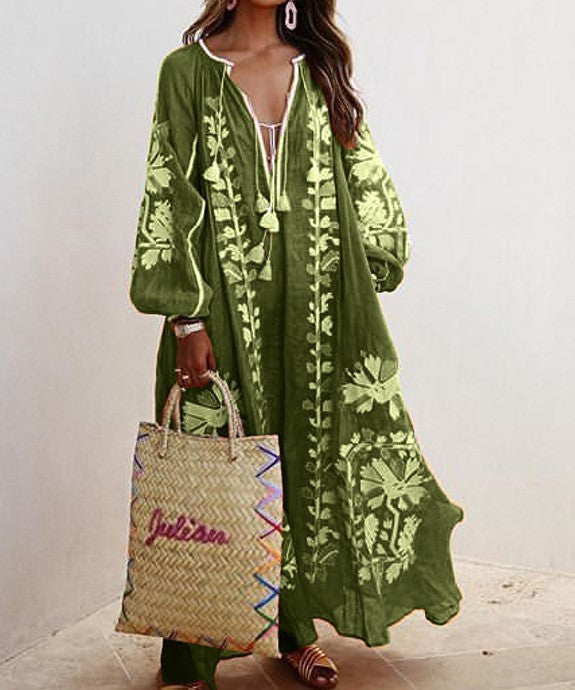 Sienna™ | Boho Embroidered Maxi Kaftan