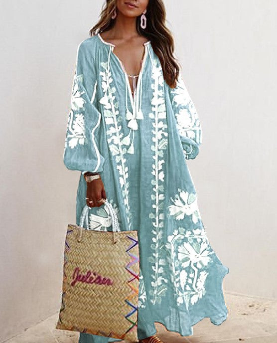 Sienna™ | Boho Embroidered Maxi Kaftan