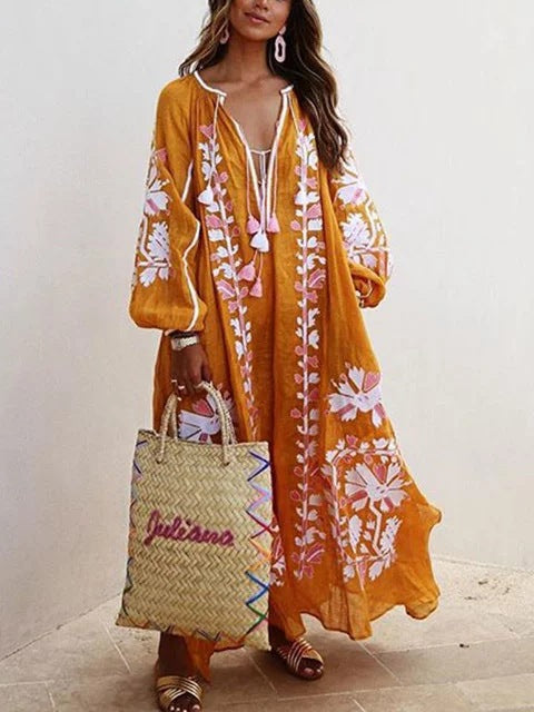 Sienna™ | Boho Embroidered Maxi Kaftan