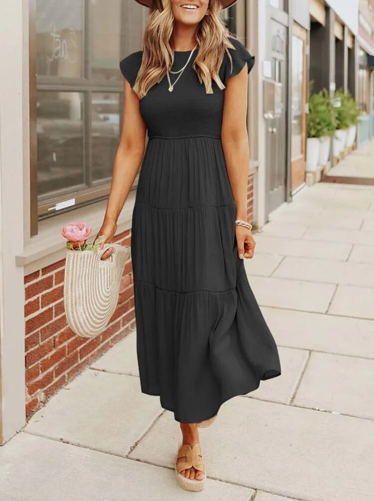 Vianne™ | Flowy Tiered Midi Dress