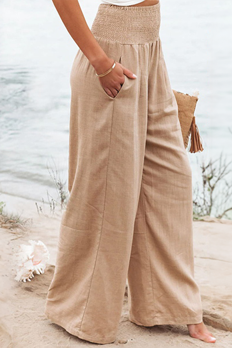 Sienna | High-Waist Linen Palazzo Pants