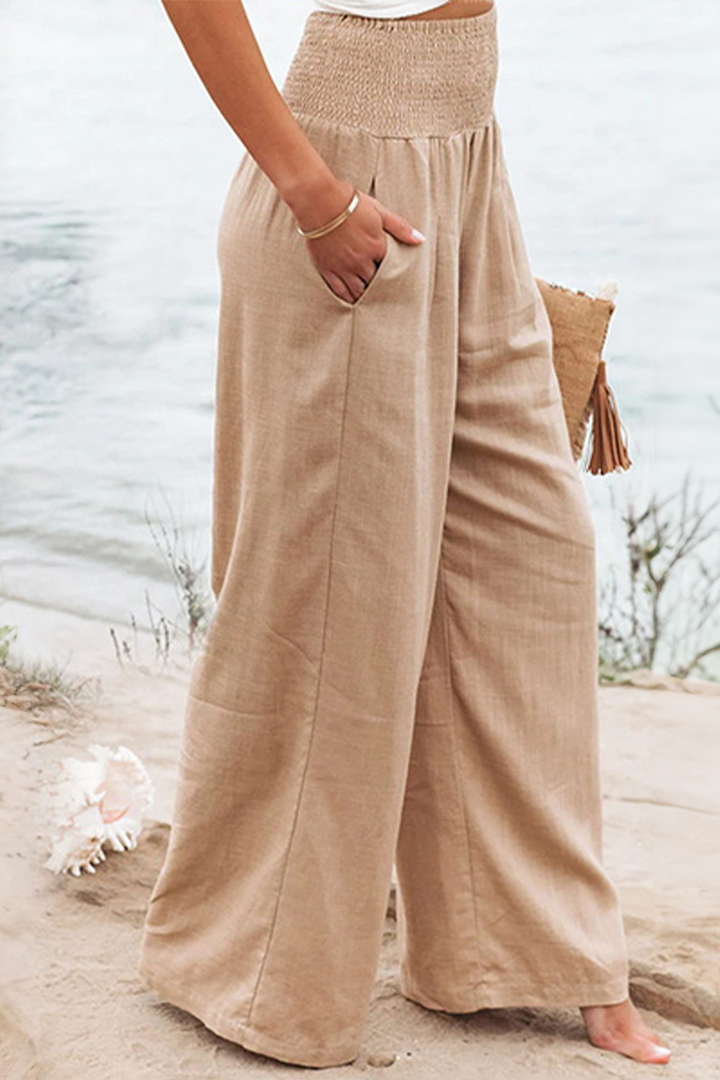 Sienna | High-Waist Linen Palazzo Pants