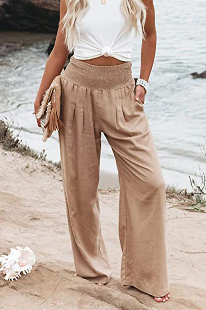 Sienna | High-Waist Linen Palazzo Pants