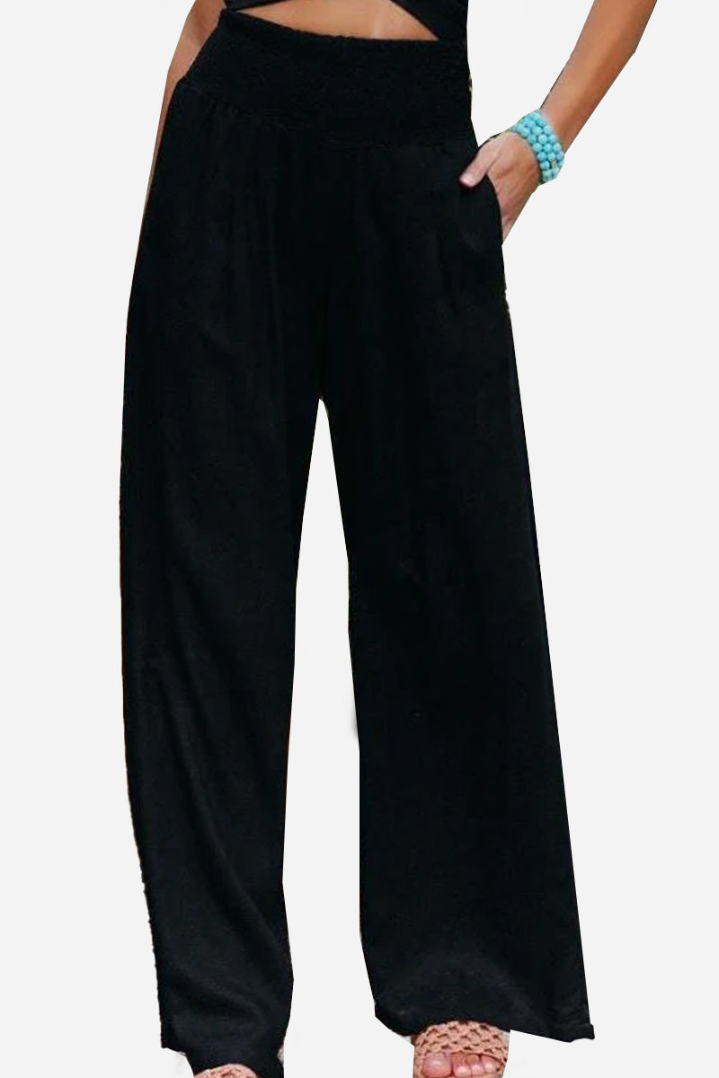 Sienna | High-Waist Linen Palazzo Pants