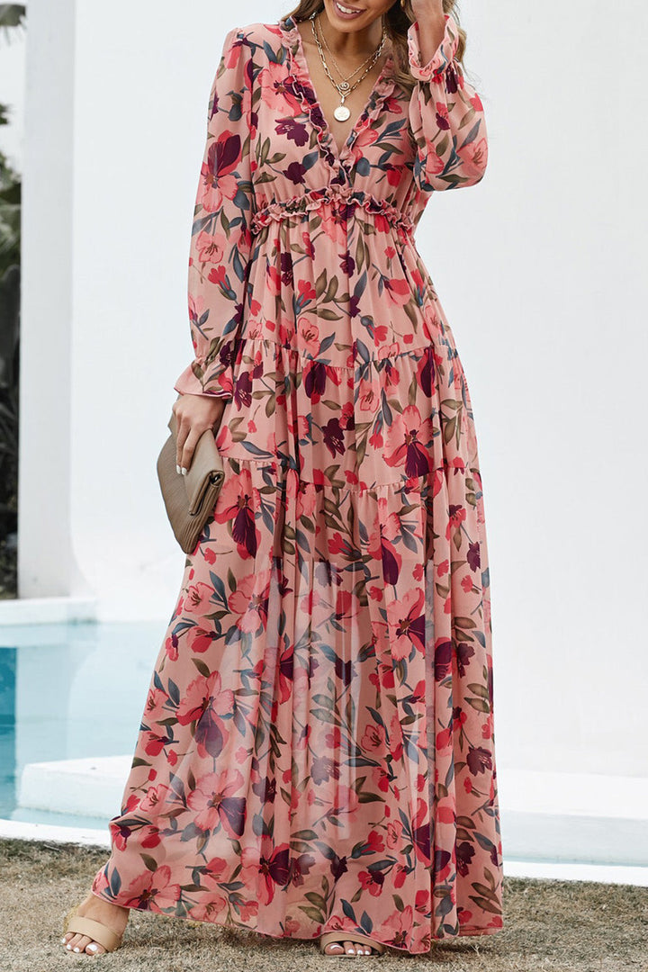 Liora | Ruffle-Tiered Floral Maxi Dress