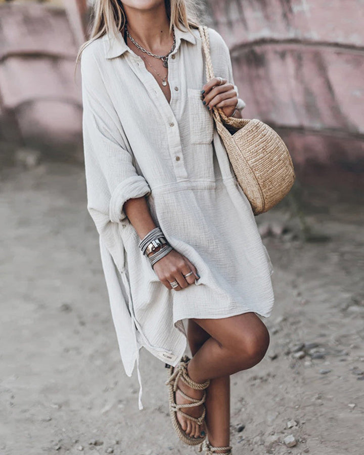 Maggie™ | Effortless Chic Cotton-Linen Tunic Dress