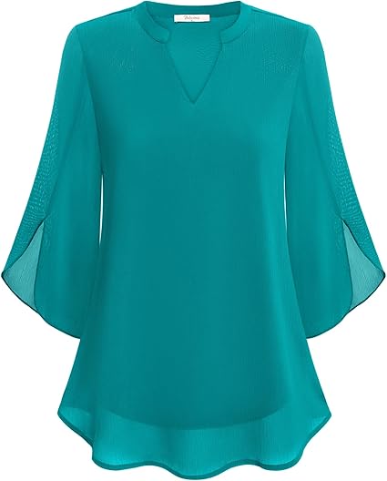 Grace™ | Elegant Chiffon Bell-Sleeve Blouse