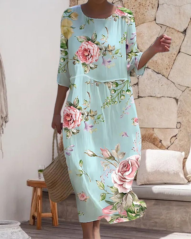 KAREN™ - Elegant Floral Dress