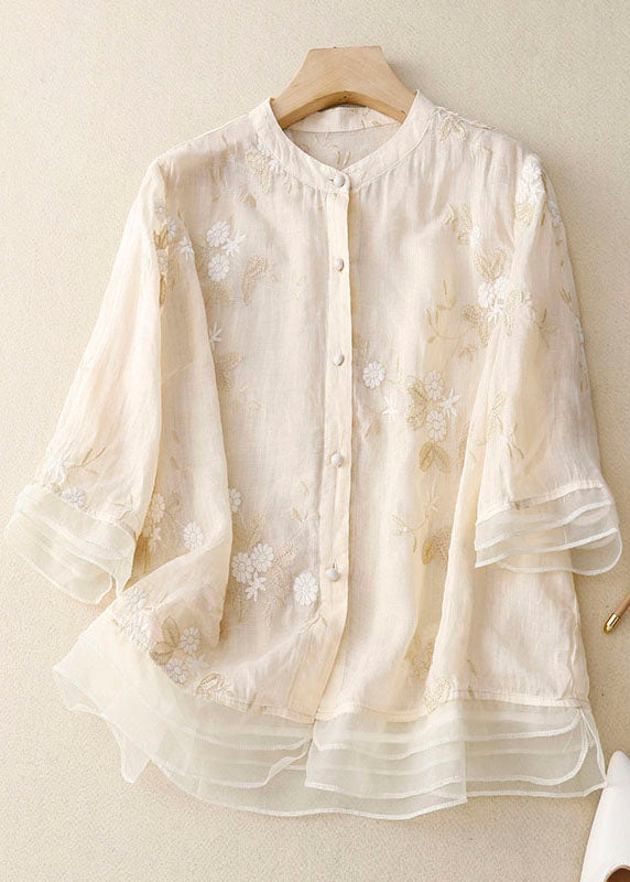 Elara™ - Vintage Cotton Embroidered Blouse