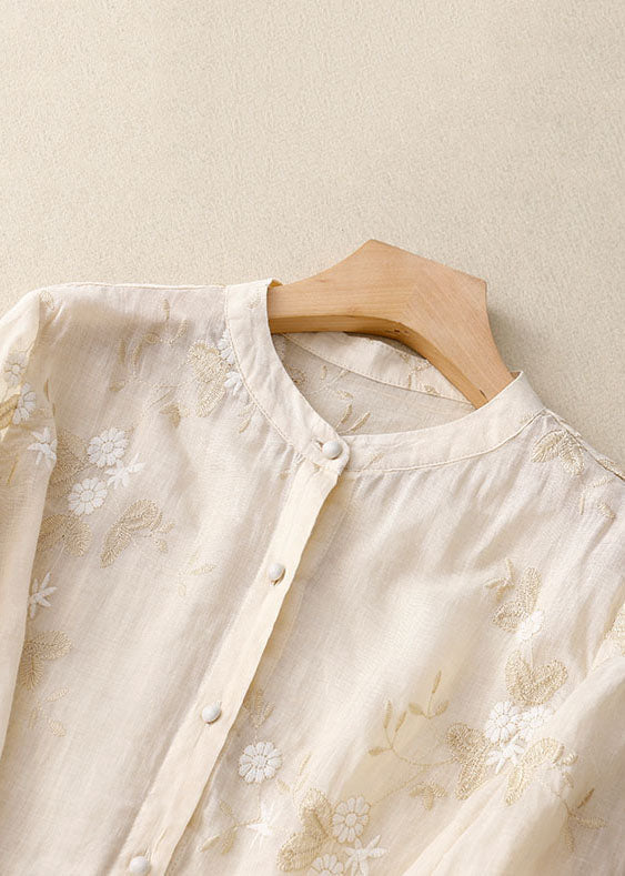 Elara™ - Vintage Cotton Embroidered Blouse