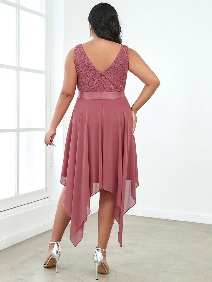 Isla | Irregular Lace Chiffon Dress