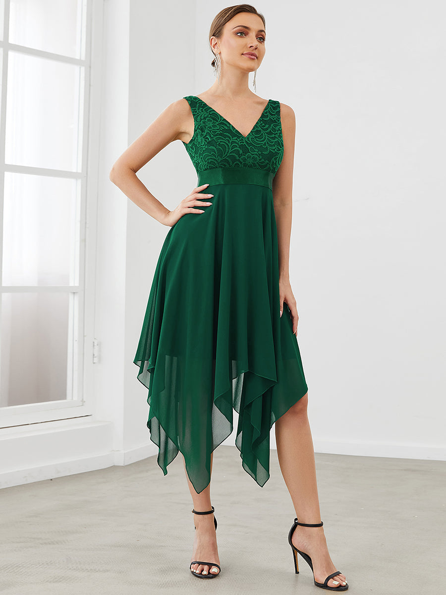 Isla | Irregular Lace Chiffon Dress