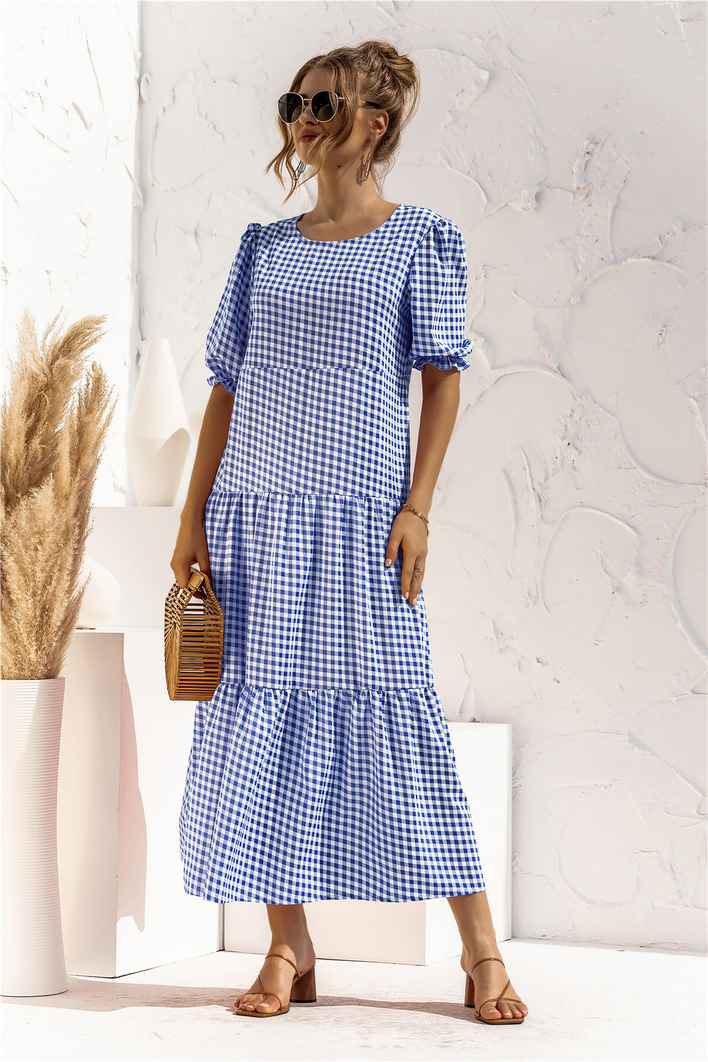 Amelia™ | Gingham Everyday Midi Dress