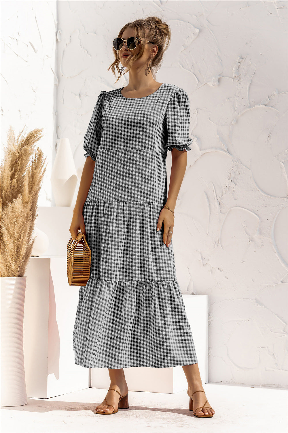 Amelia™ | Gingham Everyday Midi Dress