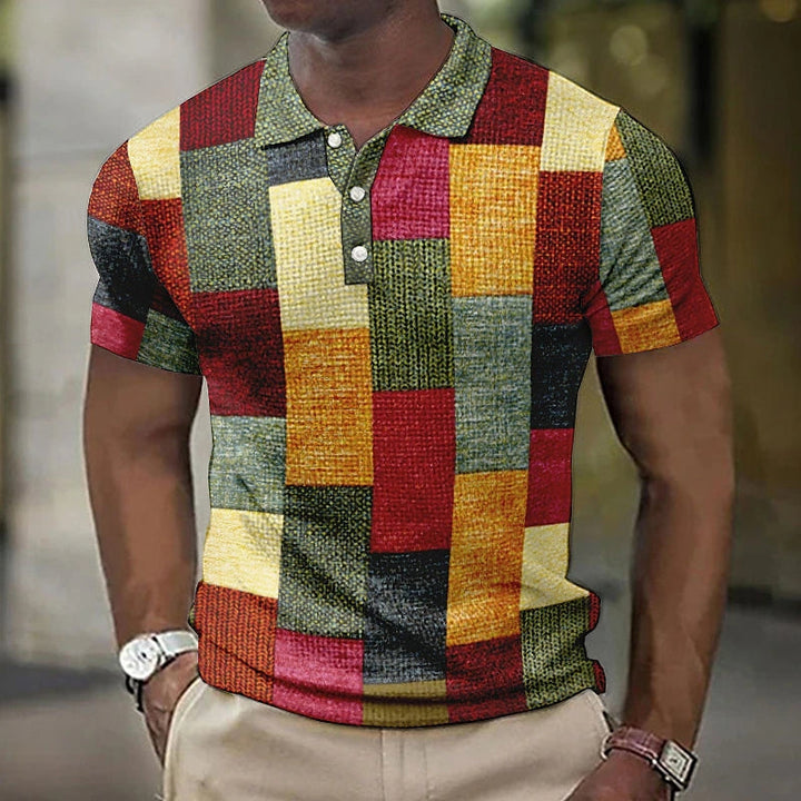 Thomas™ | Vibrant Patchwork Polo Shirt