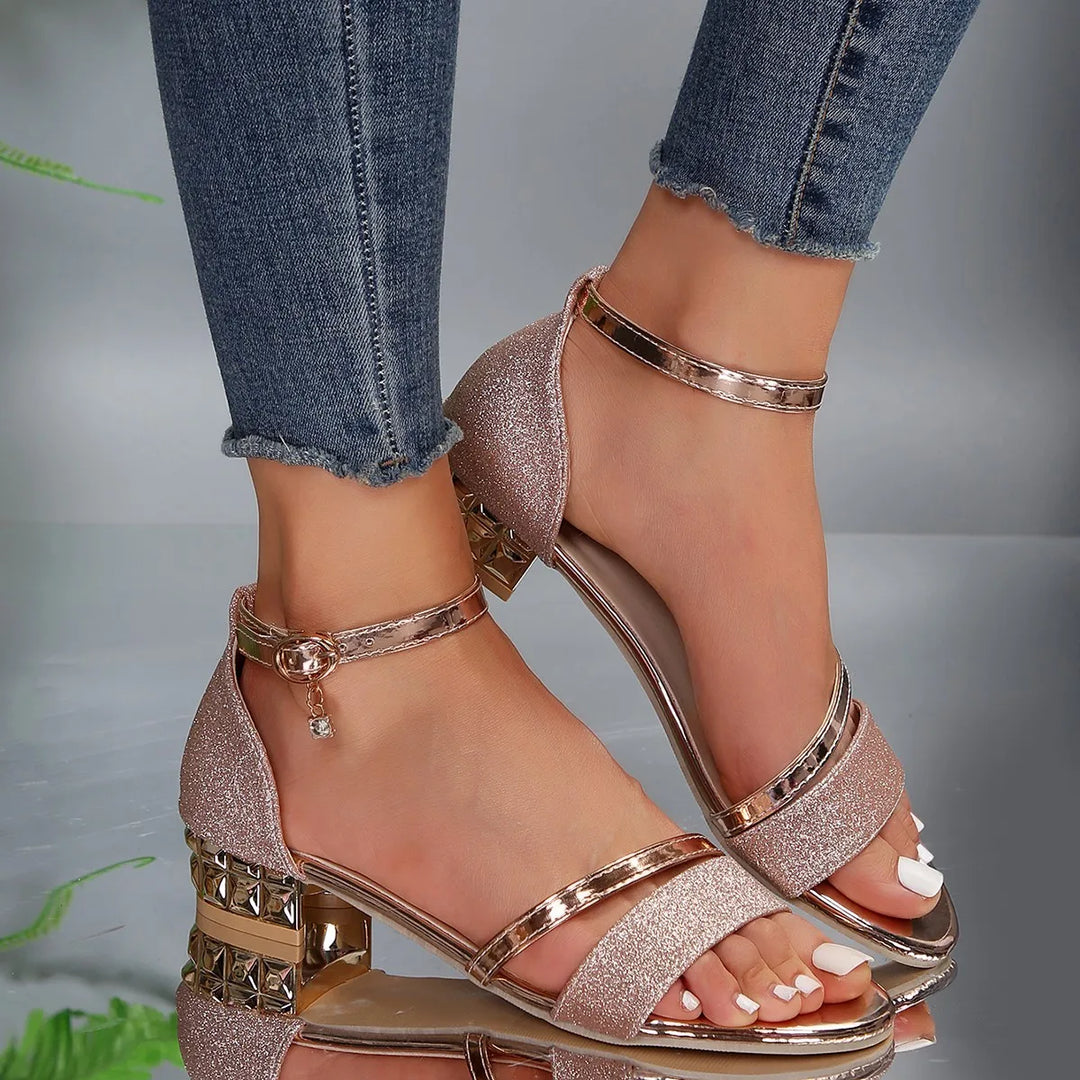 Celeste™ | Luxe Glitter Strap Sandals