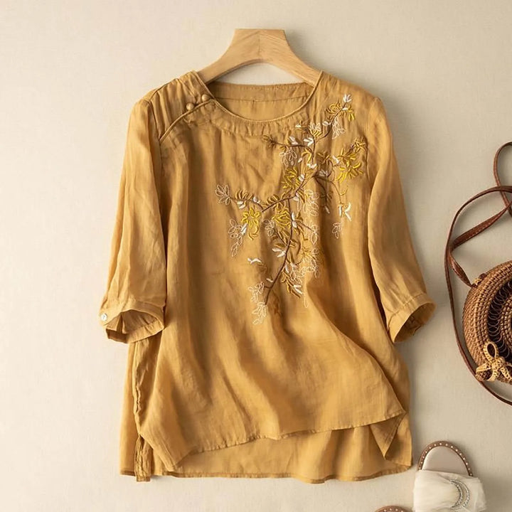 Pearl™ | Handcrafted Floral Embroidered Blouse