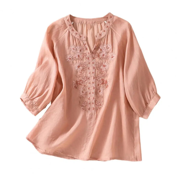 Rosalie™ | Embroidered Cotton Floral Blouse