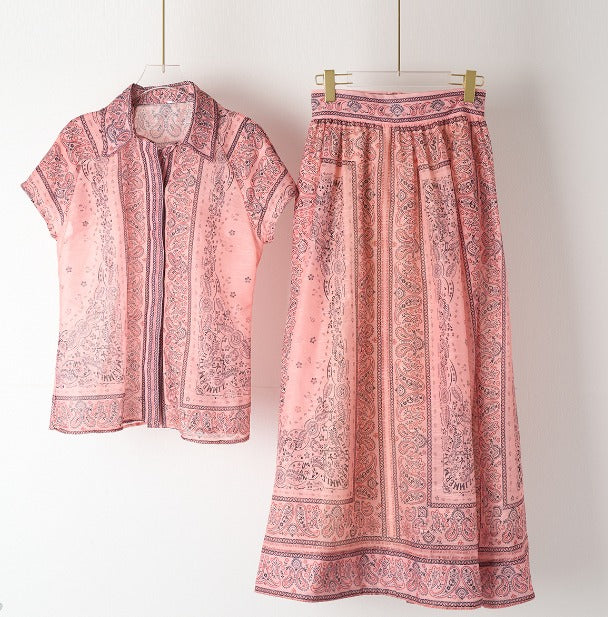 Amelia™ | Breezy Paisley Blouse and Skirt