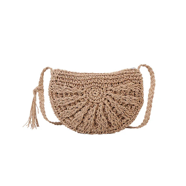 Kesia™ | Boho Half-Moon Woven Bag