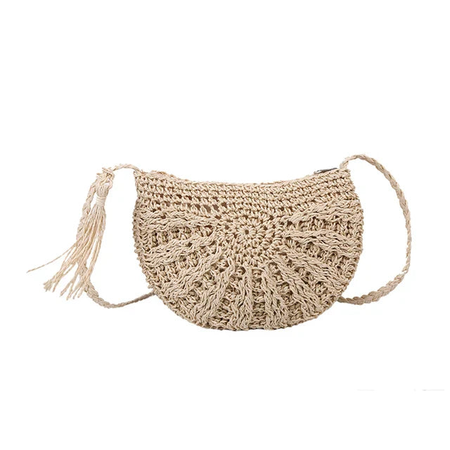 Kesia™ | Boho Half-Moon Woven Bag