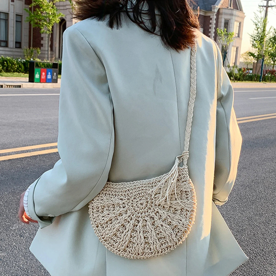 Kesia™ | Boho Half-Moon Woven Bag