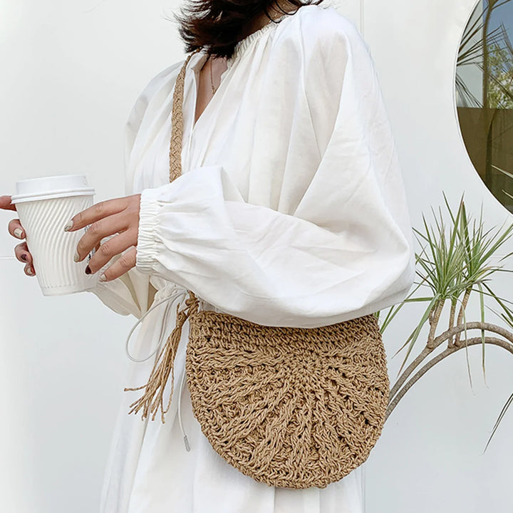 Kesia™ | Boho Half-Moon Woven Bag