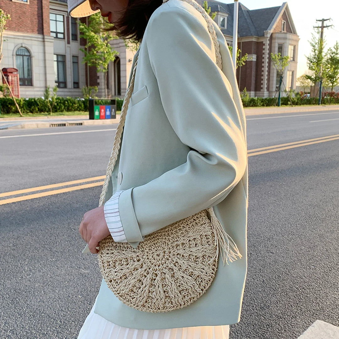 Kesia™ | Boho Half-Moon Woven Bag