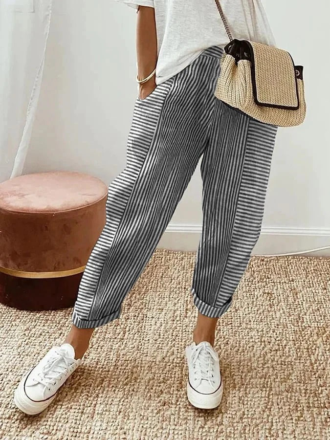 Avery™ | Striped Cotton Relax Pants