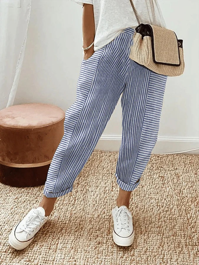 Avery™ | Striped Cotton Relax Pants