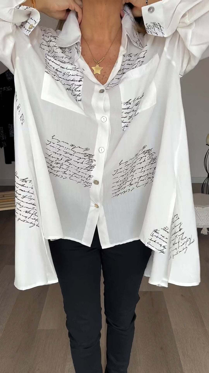 Seraphina | Handwritten Button-Up Shirt