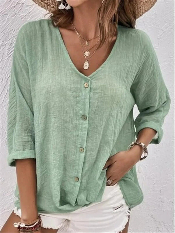 Milana™ Relaxed Button-Up Blouse