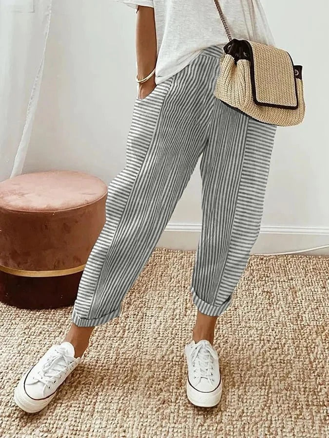 Avery™ | Striped Cotton Relax Pants