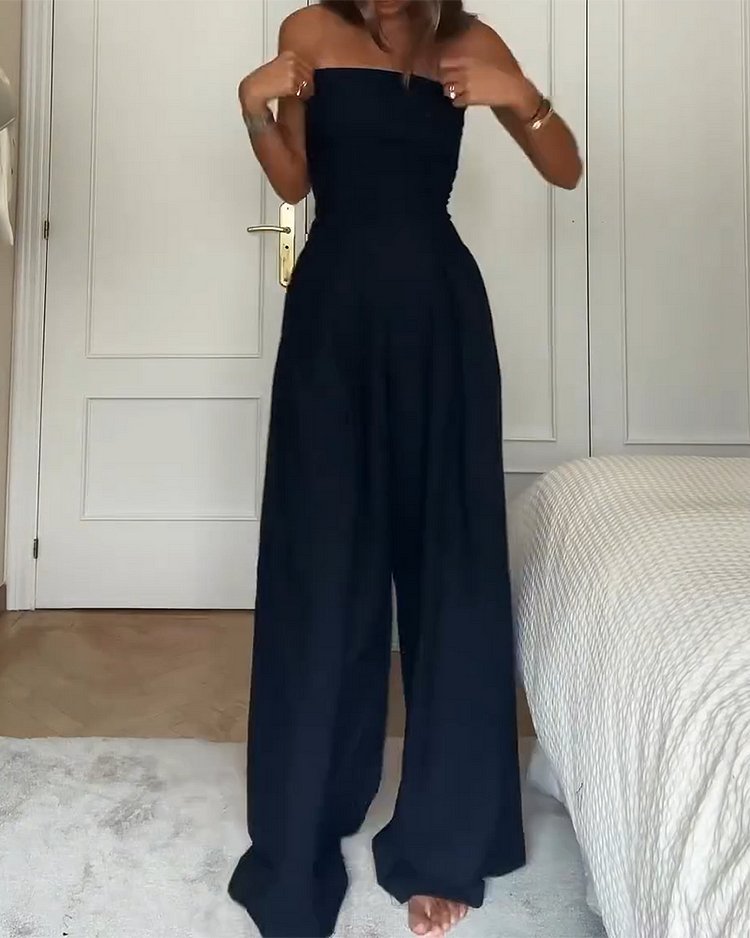 Solene | Strapless Wide-Leg Jumpsuit