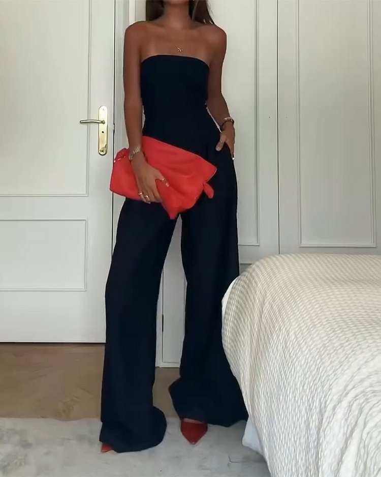 Solene | Strapless Wide-Leg Jumpsuit