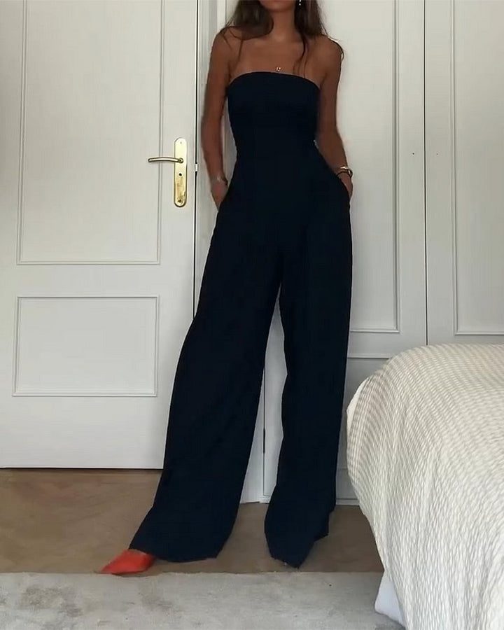 Solene | Strapless Wide-Leg Jumpsuit