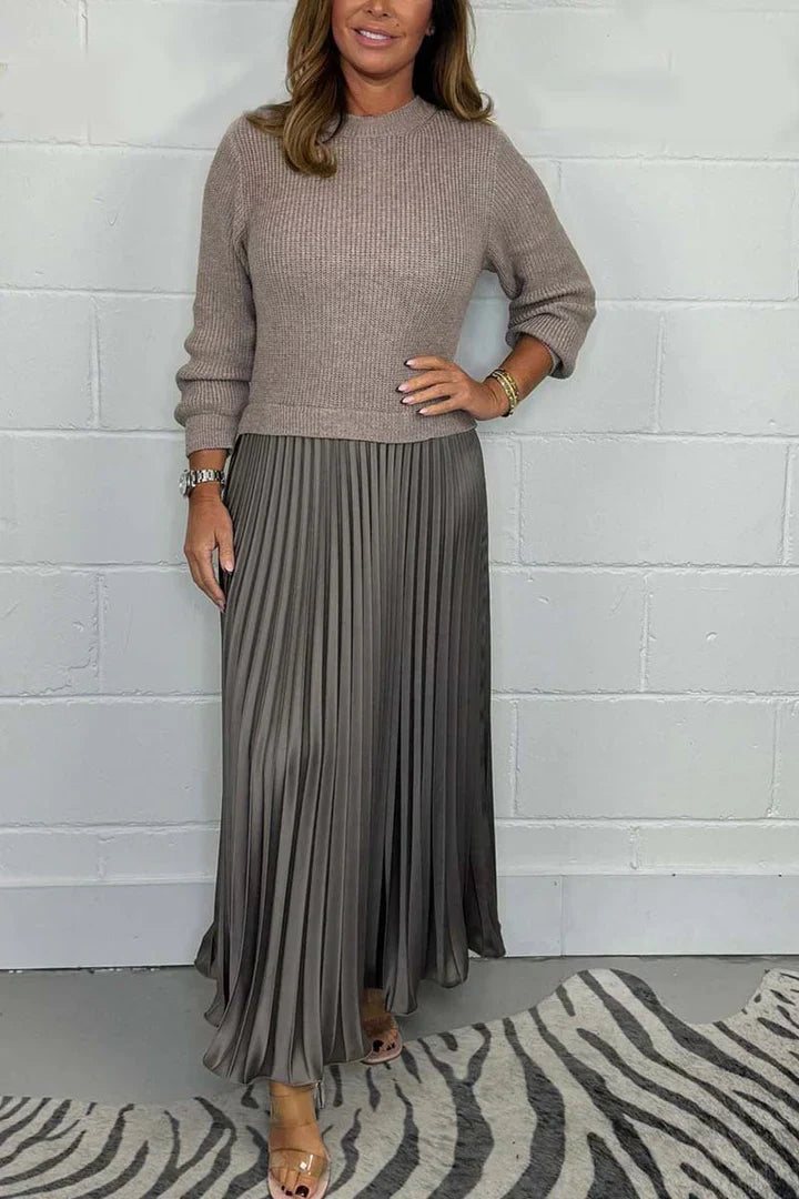 Milena™ | Pleated Skirt and Sweater Set