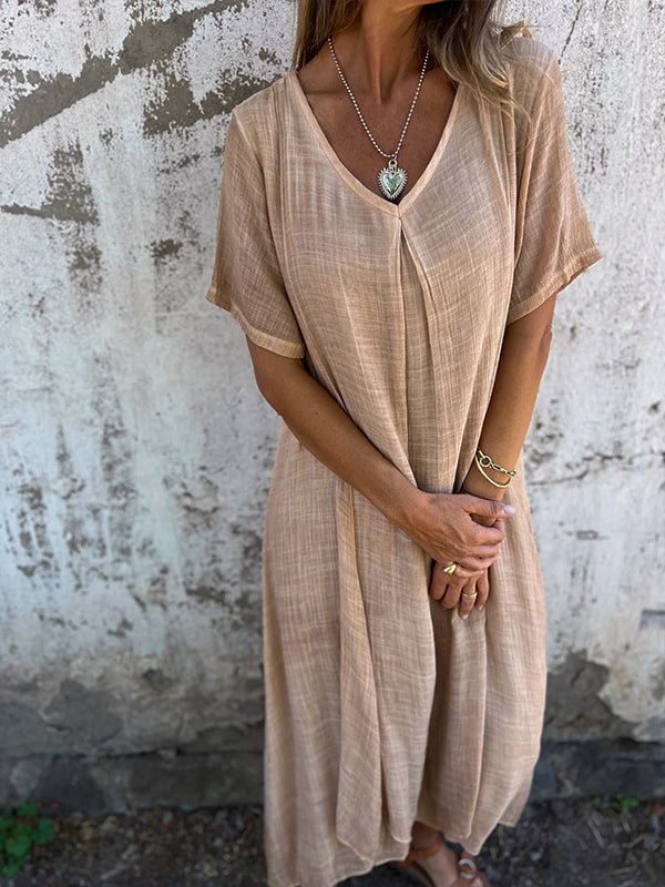 Loreta™ | Effortless V-Neck Maxi Dress