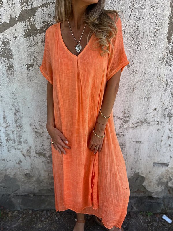 Loreta™ | Effortless V-Neck Maxi Dress