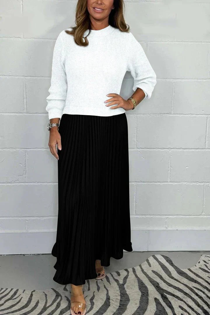 Milena™ | Pleated Skirt and Sweater Set