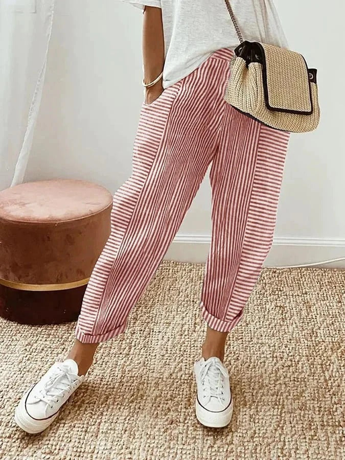 Georgia™ | Striped Cotton Relax Pants