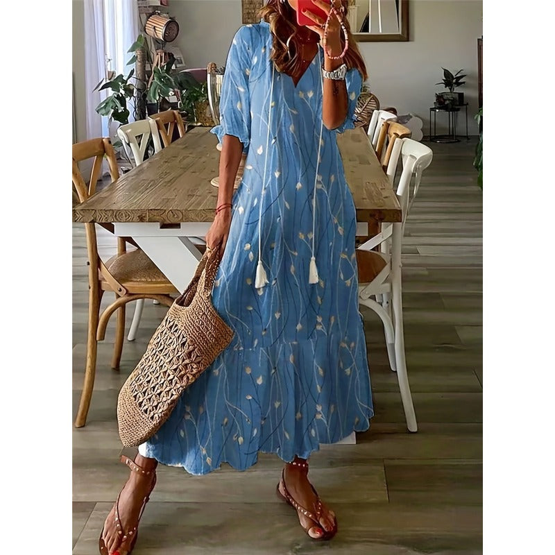 Mayra| Elegant Loose Cotton-Linen Maxi Dress 1 + 1 FREE