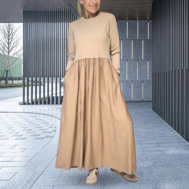 Evie | Long Sleeve Knitted Midi Dress with Pockets