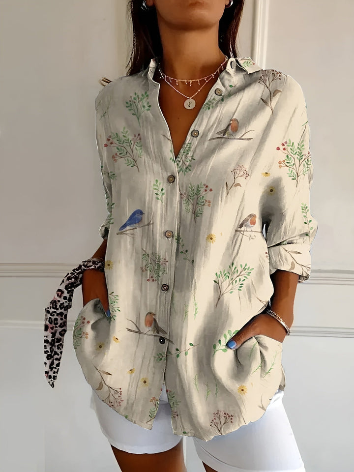 Winnie | Floral Wave Cotton Blouse