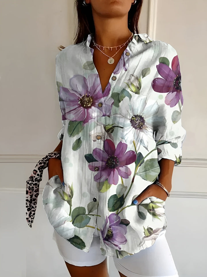 Winnie | Floral Wave Cotton Blouse