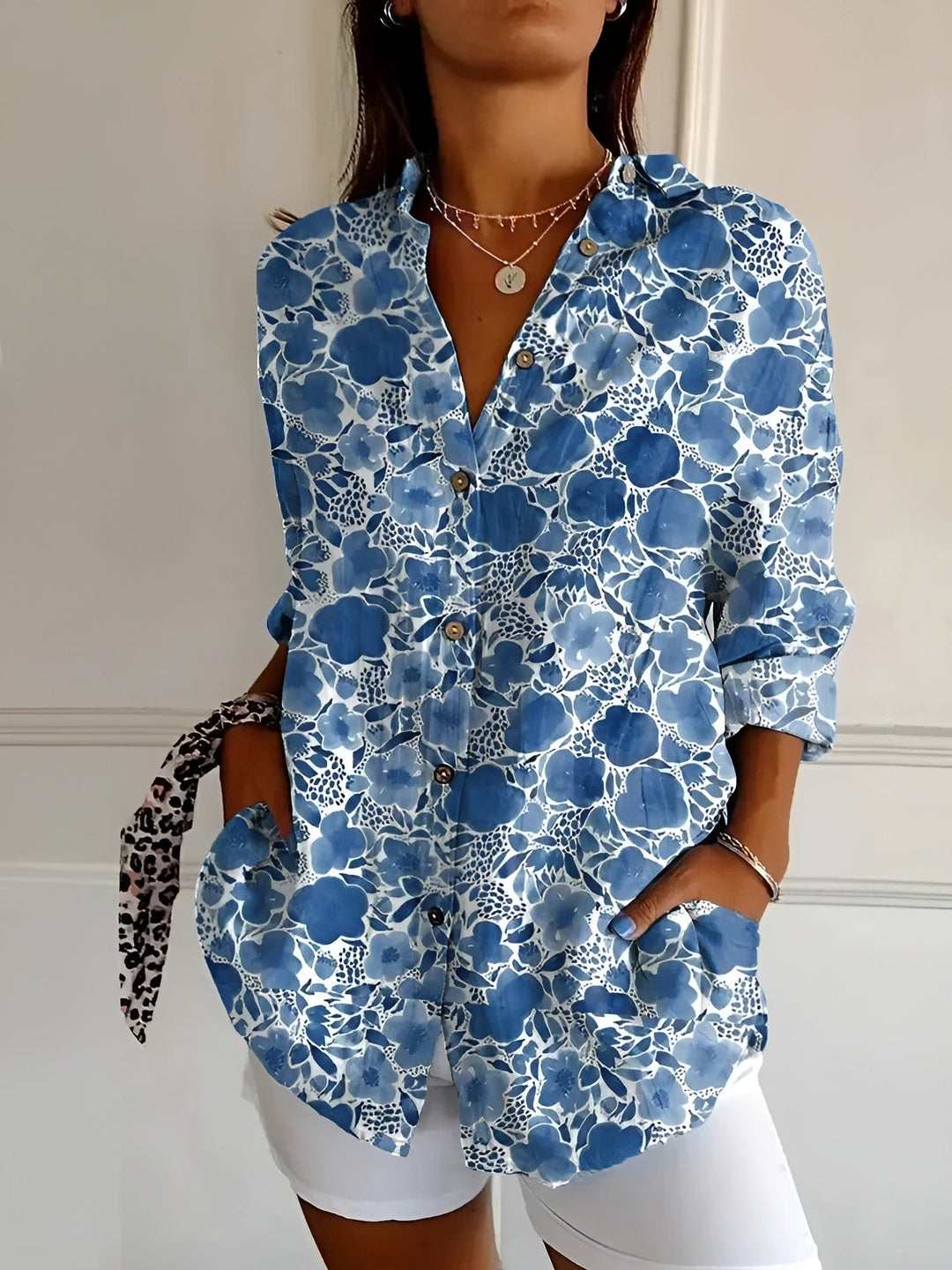 Winnie | Floral Wave Cotton Blouse