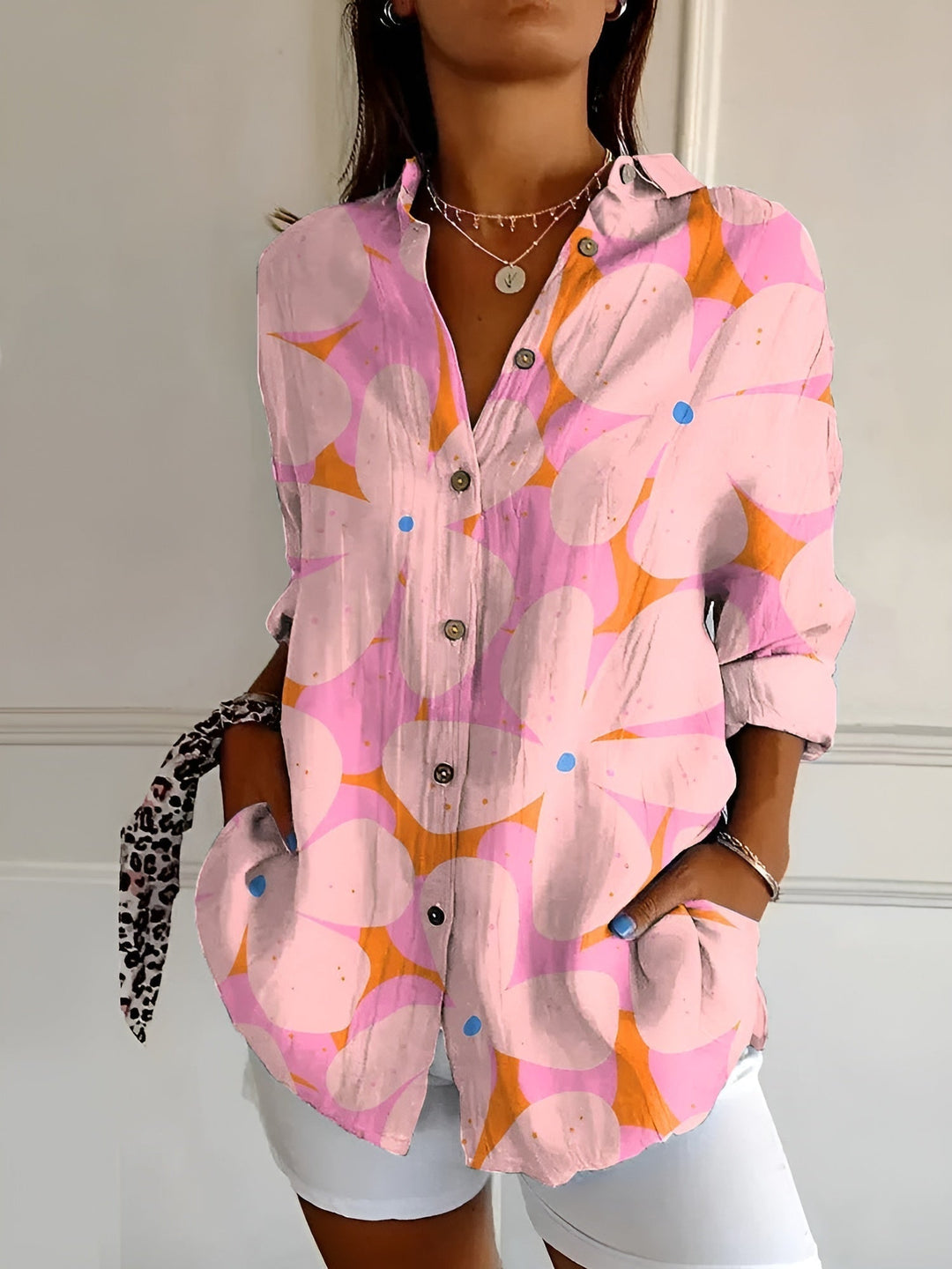 Amara™ | Floral Breeze Button-Up Shirt