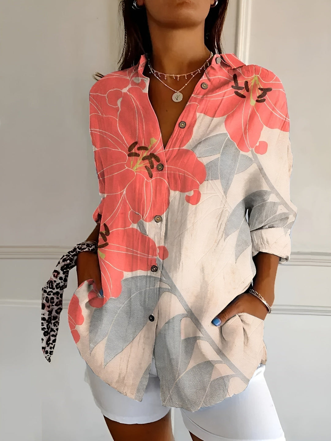 Winnie | Floral Wave Cotton Blouse